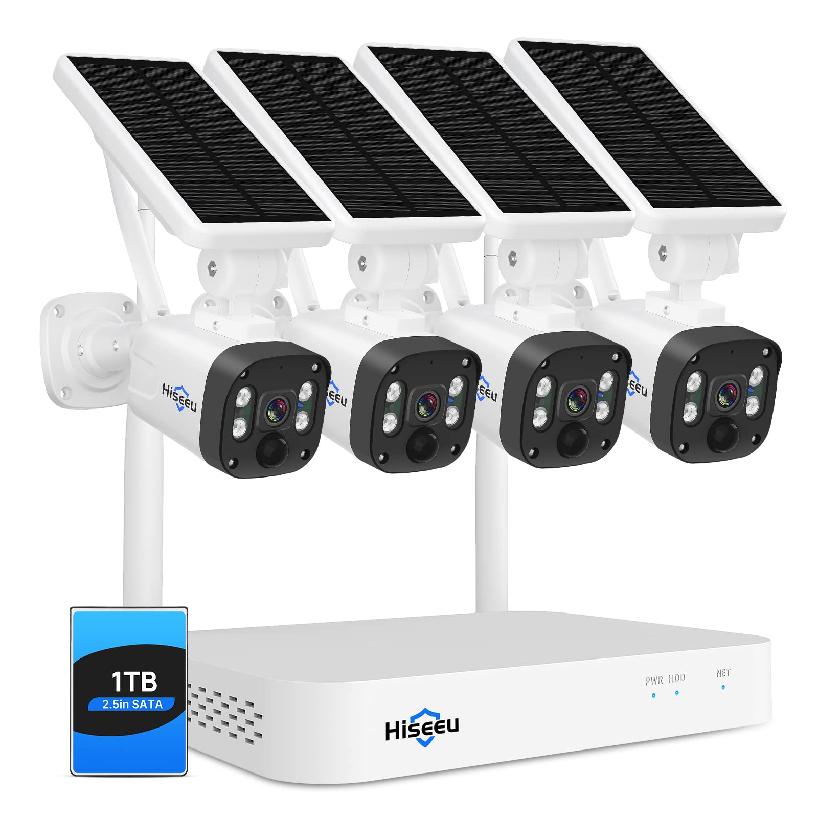 Amazon.com: [1TB HDD,4MP Spotlight] Hiseeu Solar Wireless Security